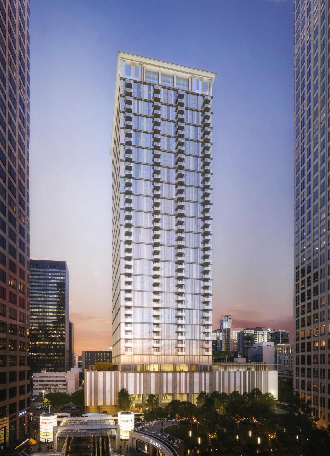 42-story apartment tower rises at 8th & Figueroa | Urbanize LA